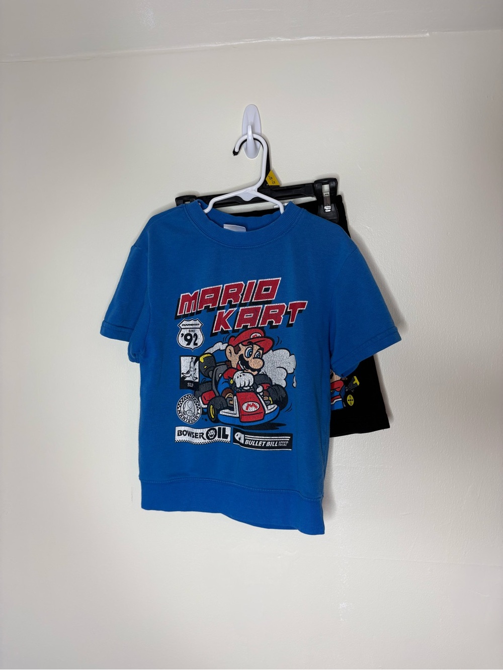 Mario Kart boys black and Blue Graphic Tee and shorts set outfit 6